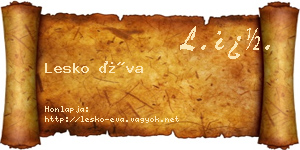 Lesko Éva névjegykártya