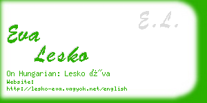 eva lesko business card